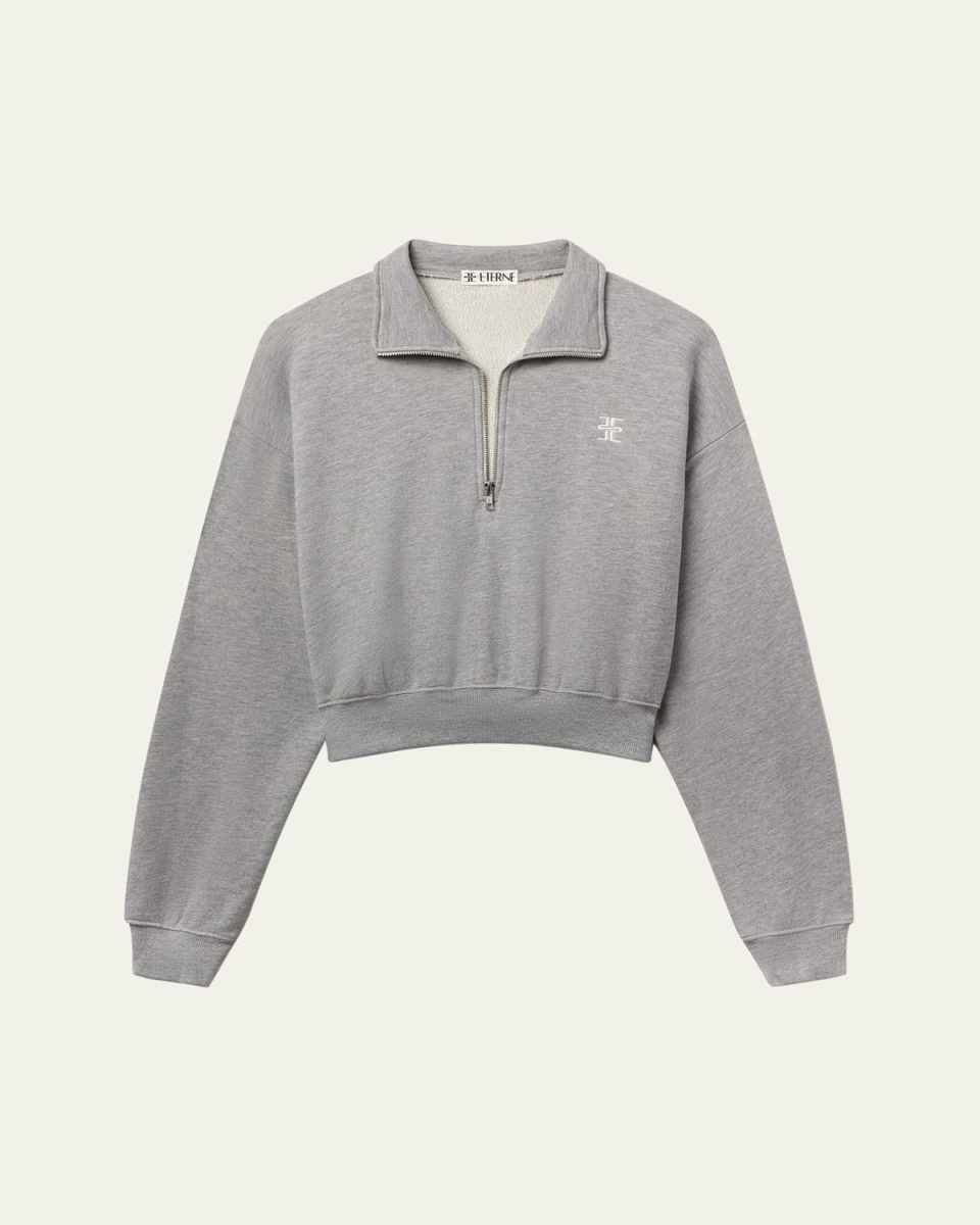 Cropped Half-Zip Sweatshirt